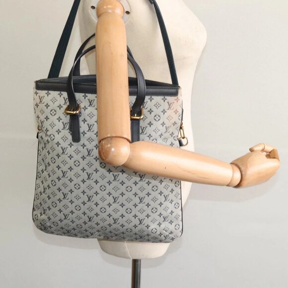 LOUIS VUITTON Monogram Mini Françoise Tote Bag 2way Blue M92208 LV Auth - Picture 1 of 15